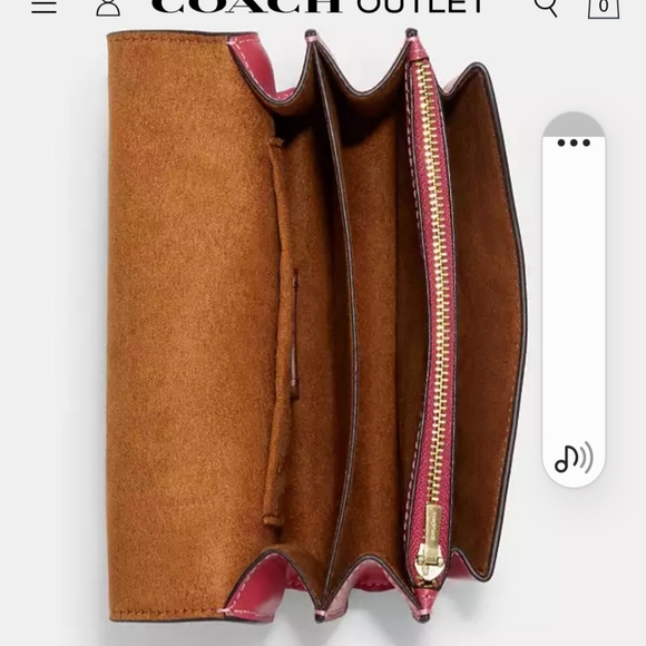 Watermelon Pink snd Gold Crossbody Authentic Purse - Picture 3 of 5